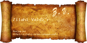 Zilahi Valér névjegykártya